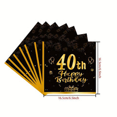 Golden Holiday Tablecloth & Party Set - 40 Year Old