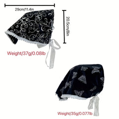 Y2K Butterfly Hot Stamping Triangle Scarf Headband