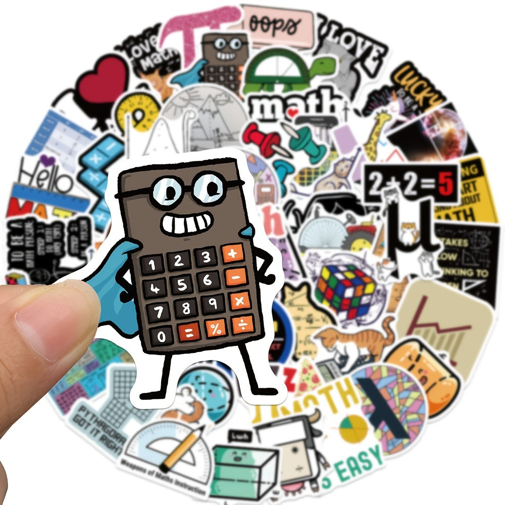 58pcs I Love Math Symbols Stickers Waterproof DIY Decoration