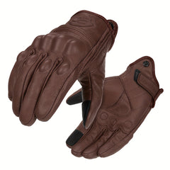 Knuckle Protection PU Leather Motorcycle Gloves