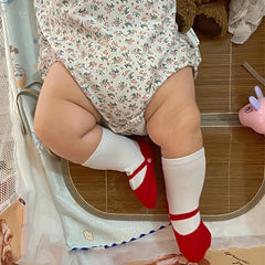 3 Pairs Baby Girls Anti-Skid Ballet Socks with Dot Glue