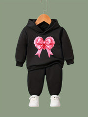 OERYUI Girls Boys 2pcs Bow Print Activewear Set For Spring Fall