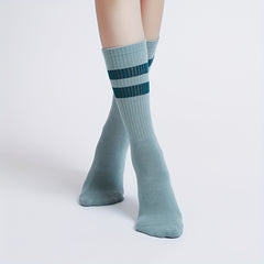 Soft Comfortable Yoga Socks Anti-Skid Breathable Mid-Calf Gripper Socks