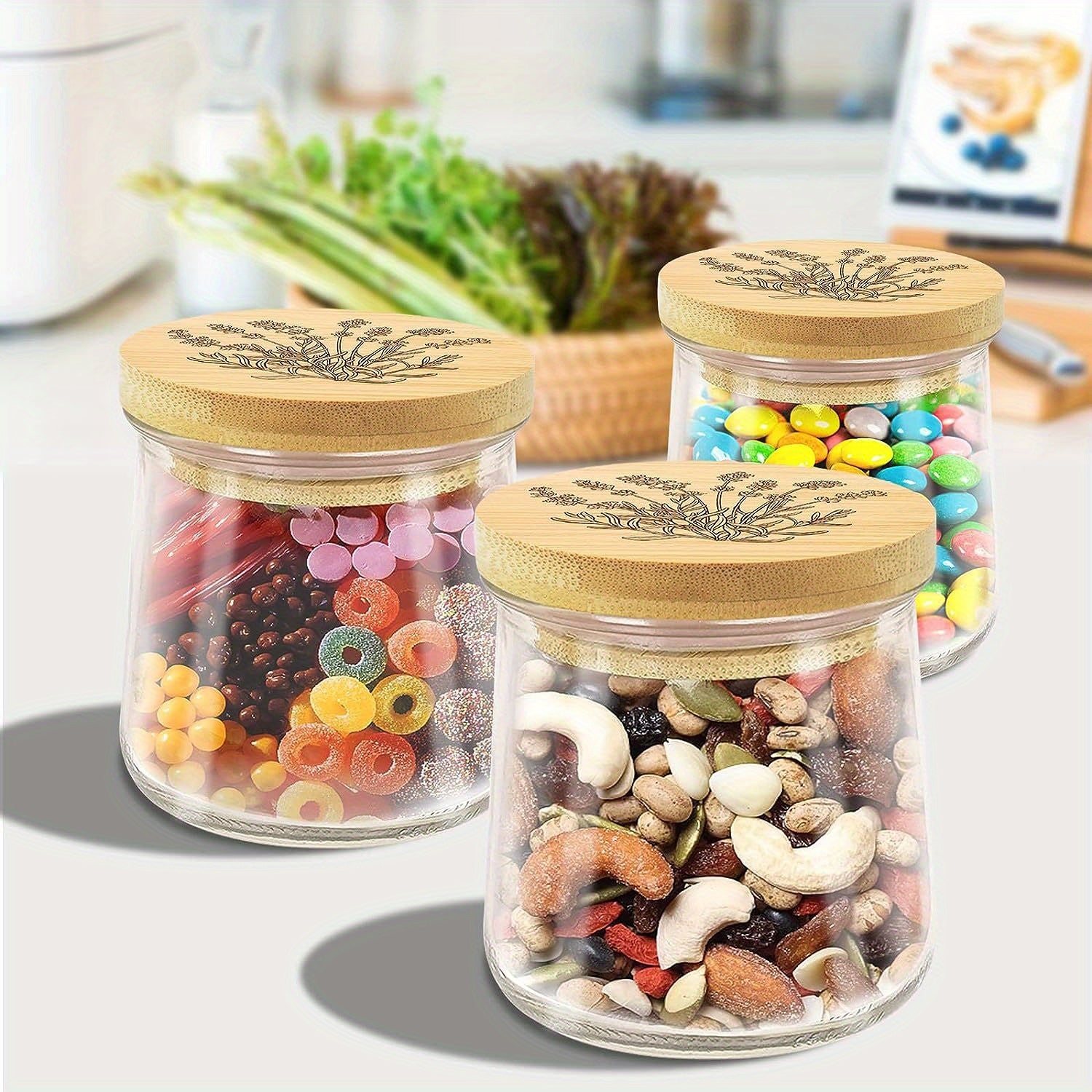 Bamboo Wooden Lids for Oui Yogurt Jars - Set of 24