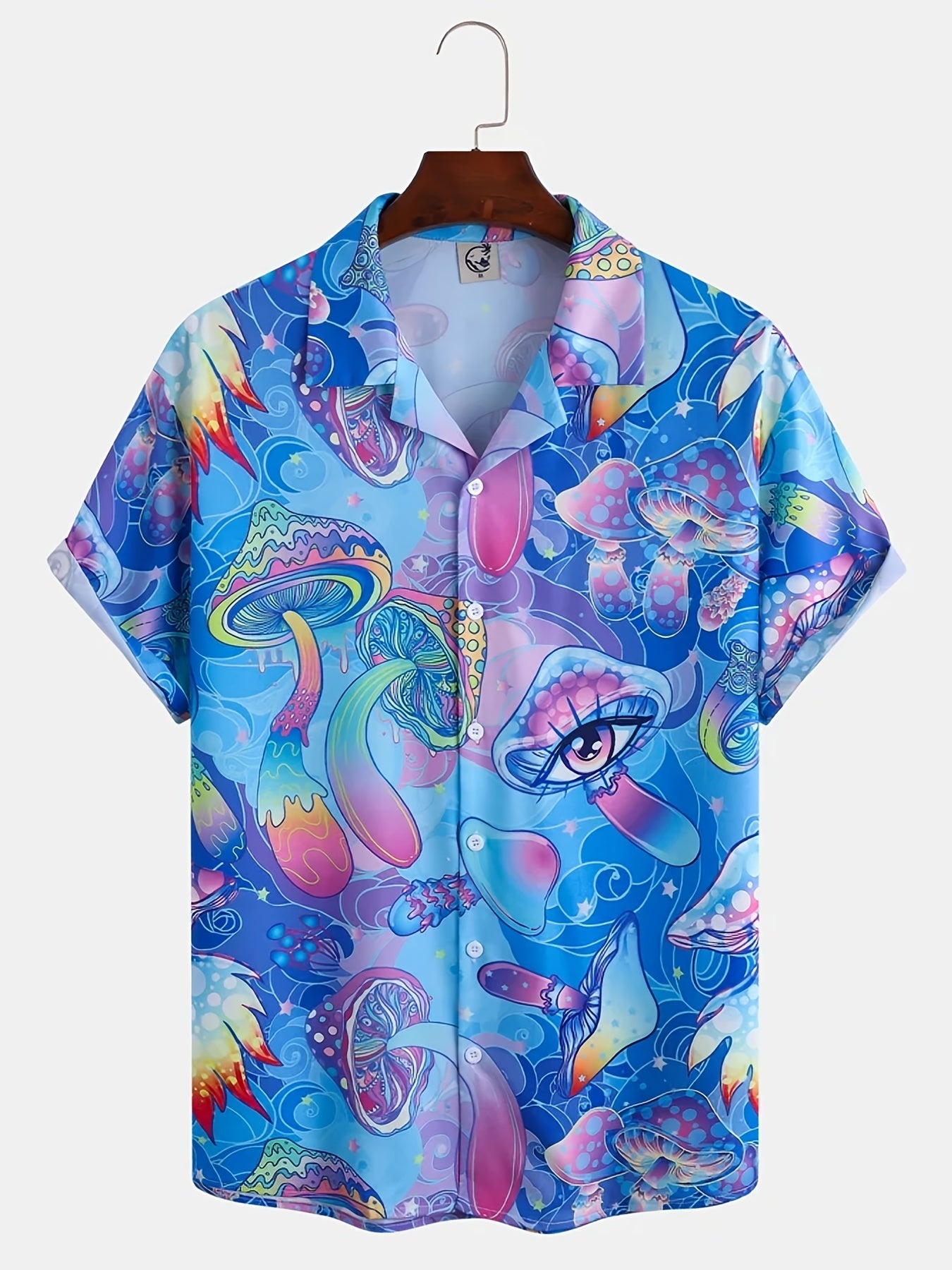 Men's Casual Loose Lapel Button Short Sleeves Shirts