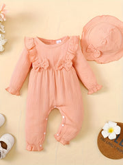 Unisex Baby Ruffle Romper & Headband Set for Newborns