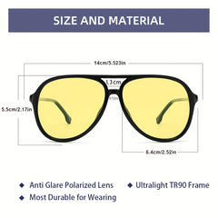Men's Classic Retro Large Frame Pilot Sunglasses UV Resistant