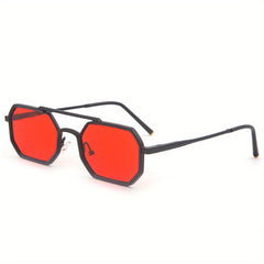 Hip Hop Retro Sunglasses Double Beam Square Zinc Alloy Frame