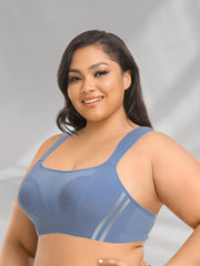 Strip Print Full Coverage Sports Bra Women's Plus Slight Stretch