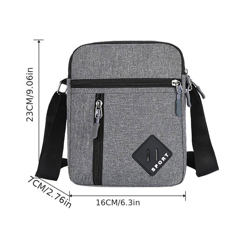 Canvas Crossbody Bag Letter Patch Shoulder Bag Sports Style