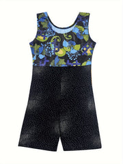 Girls Sleeveless Gymnastics Suit Compression Bodysuit
