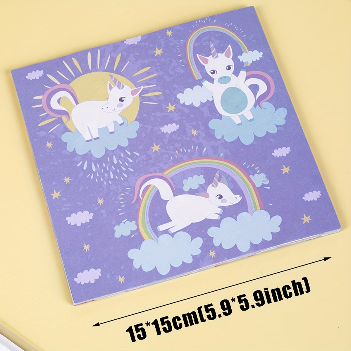 Cartoon Unicorn Origami Paper Kit 50 Sheets Double Sided 15x15cm Arts Crafts