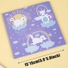 Cartoon Unicorn Origami Paper Kit 50 Sheets Double Sided 15x15cm Arts Crafts