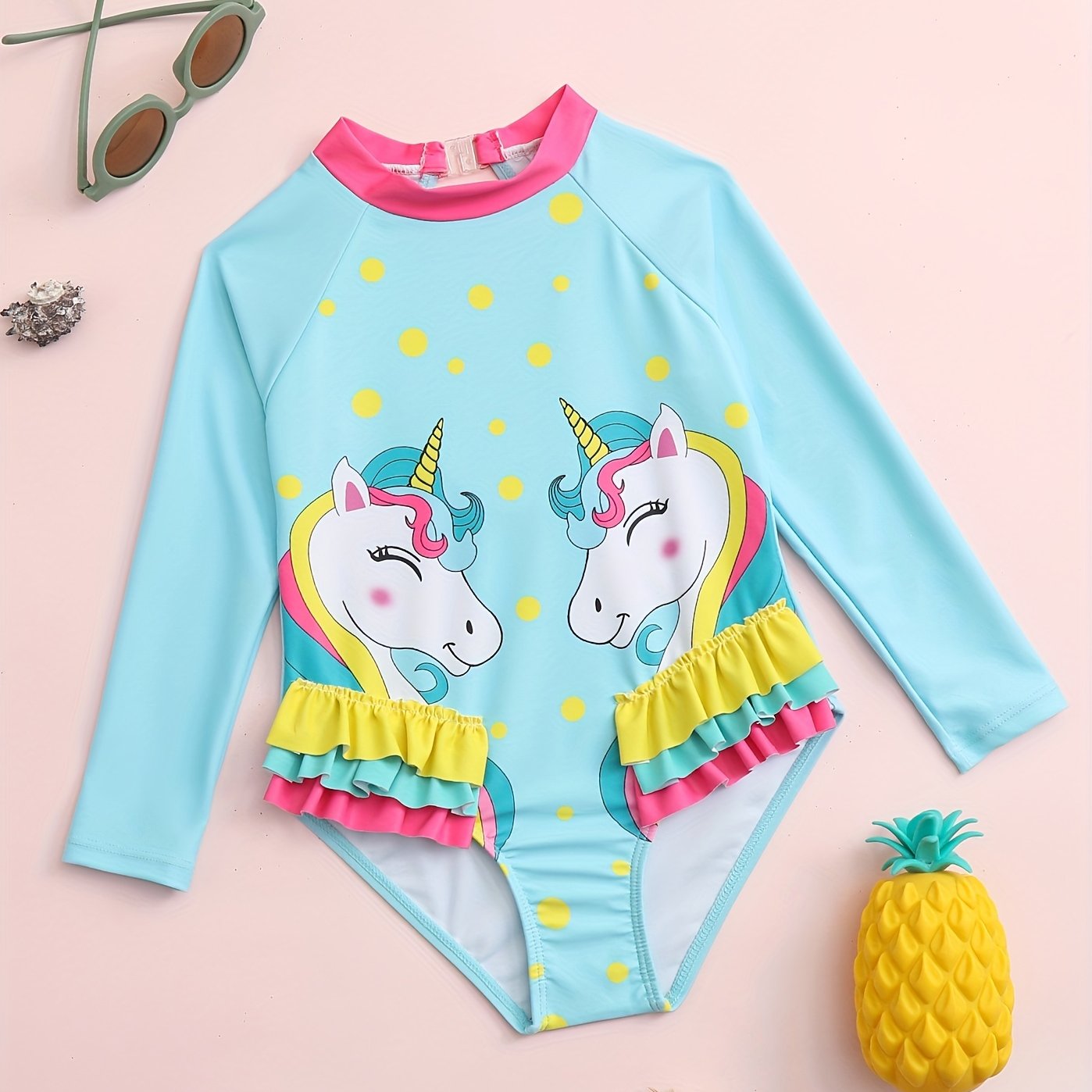Toddler Girls Unicorn One Piece Swimsuit