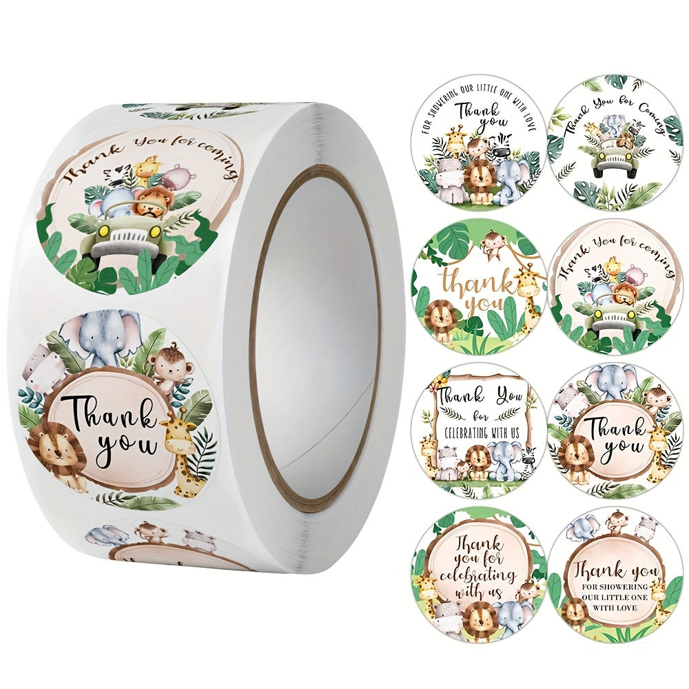 500pcs Children's Cartoon Stickers Holiday Decoration Thank You Adhesive Label
