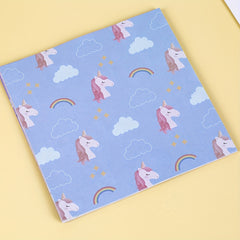 Cartoon Unicorn Origami Paper Kit 50 Sheets Double Sided 15x15cm Arts Crafts