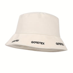 Beige Bucket Hat with Letter Embroidery