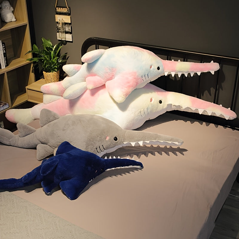 Large Shark Plush Toy Soft Stuffed Animal Realistic Teeth Scales