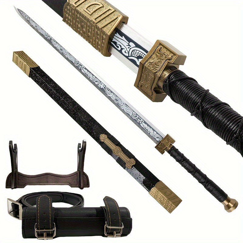 Wooden Katana Sword Samurai Sword With Belt And Stand For Anime Cosplay
