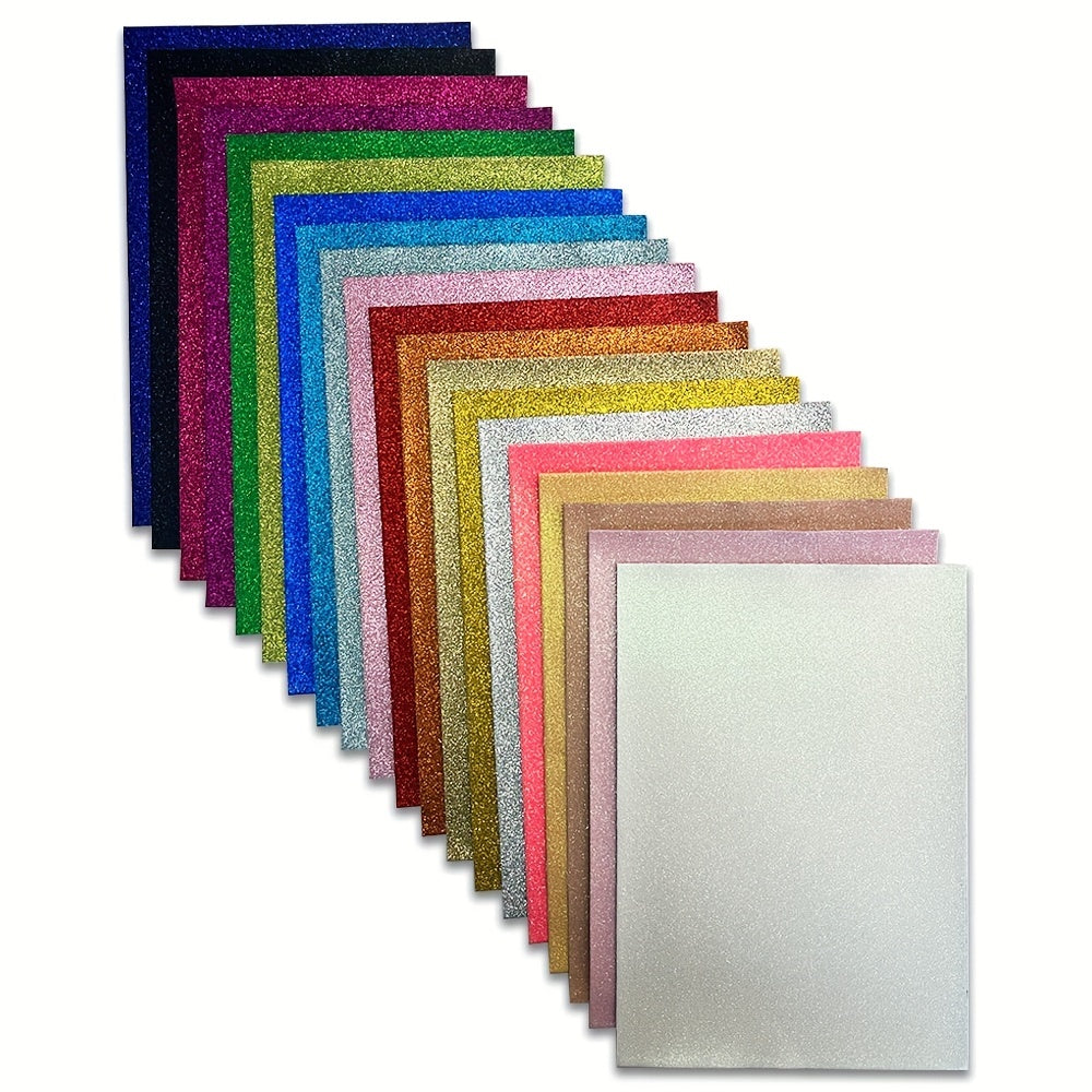 20 Sheets Glitter Leather Fabric DIY Handcraft Sewing Accessories