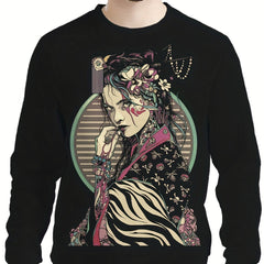 Men's Beauty Print Hoodie Novelty Casual Sweatshirt for Outdoor
