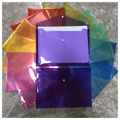 14-Pack Plastic Envelope Bags with Snap Button Clear Document Folders