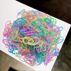 1000 Disposable Colorful Hair Bands Hair Ties for Girls