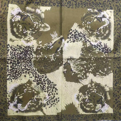 Vintage Leopard Print Bandana Boho Neckerchief Square Scarf