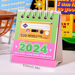 Small Desk Calendar Desktop Paper Stand Daily Table Planner Yearly