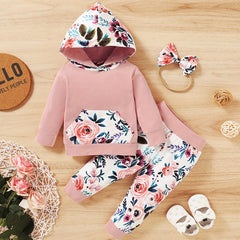 Flower Print Long Sleeve Baby Girl Set