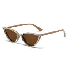 Retro Rhinestone Cat Eye Sunglasses Y2K Triangle Punk Sunshade Eyeglasses