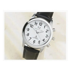RC Talking Watch w/ Leather Strap Time/Date Luminous Hands Large Face Unisex