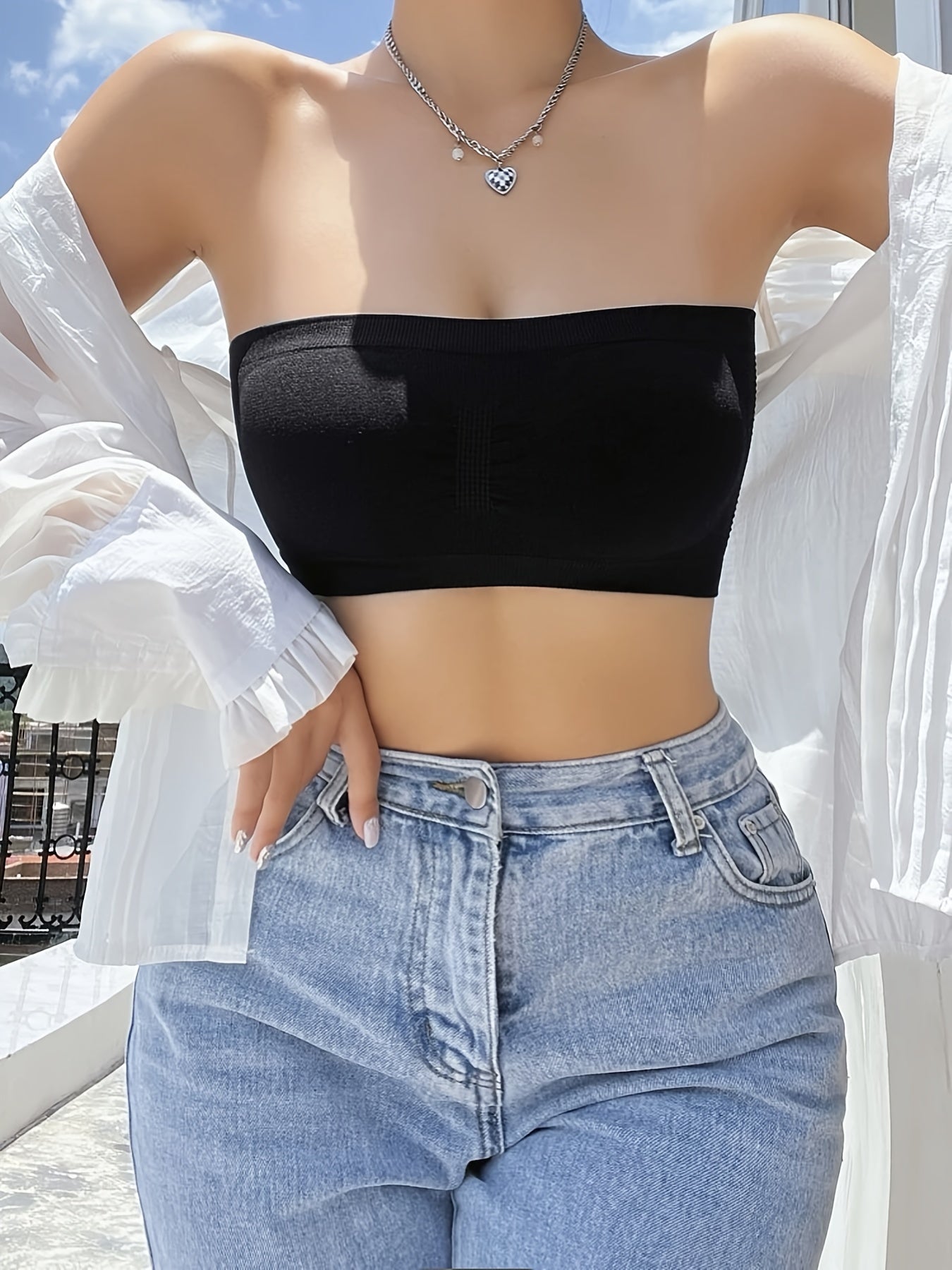 3pcs Cut Out Bandeau Bras Stretch Everyday Bra