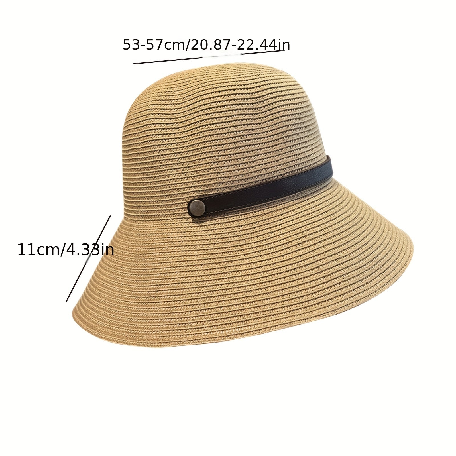 Foldable Straw Sun Hat Wide Brim UV Protection Bucket Hat for Women