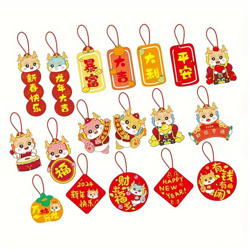 18PCS Spring Bonsai Decorations Set Year Pendant Desktop Accessories