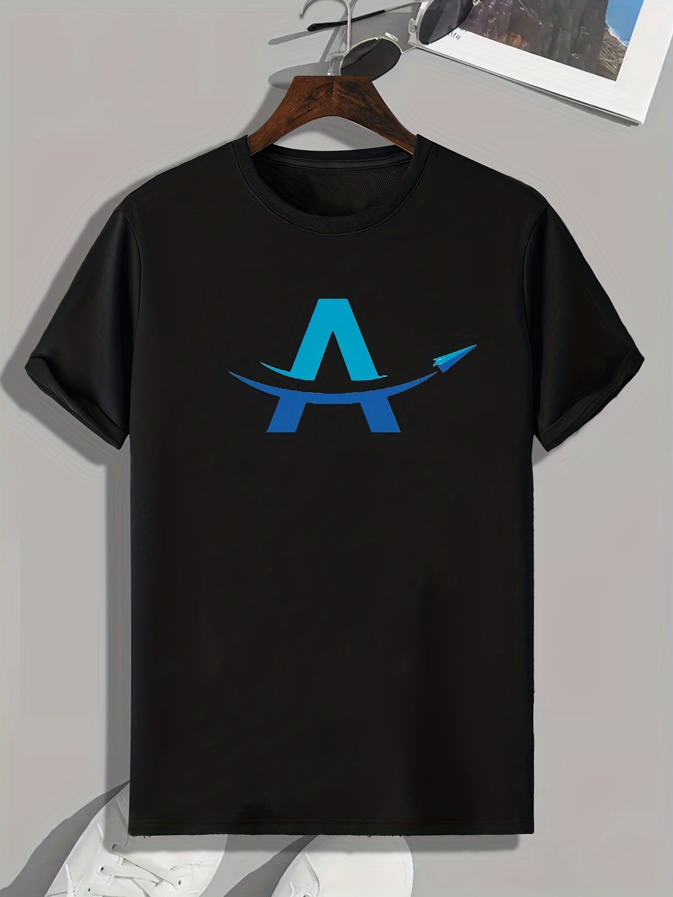 Paper Plane Print Men's Comfy T-shirt for Summer