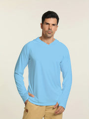 Men's SPF 50 Sun Protection Hoodie Long Sleeve Quick Dry Outdoor Fishing Top