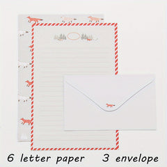 Set of 9 Letterhead Paper and 3 Envelopes Stationery Set