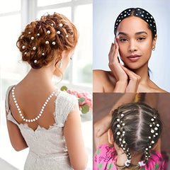 Sparkling Pearl Stickers for Hair Nails & DIY Crafts - 4 Sizes Flat Back Pearls