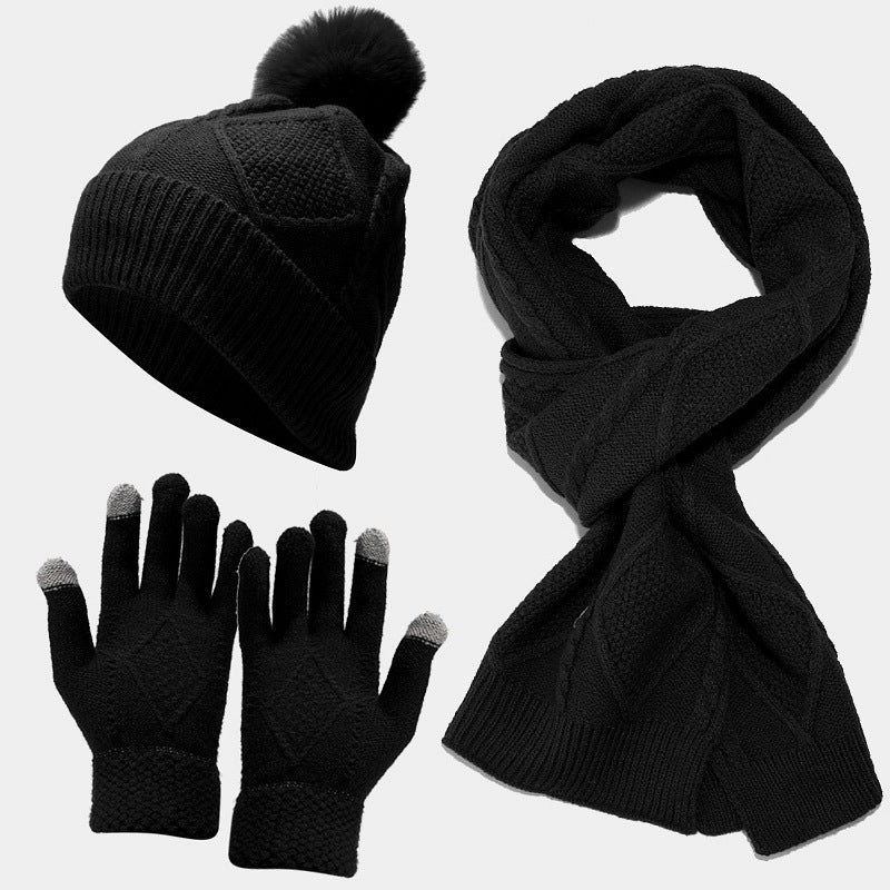 Women's Beanie Scarf & Tech Touch Gloves Set - Valentines