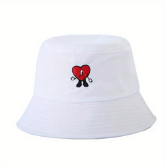 Bad Rabbit Embroidery Bucket Hat Sunscreen Fisherman Cap