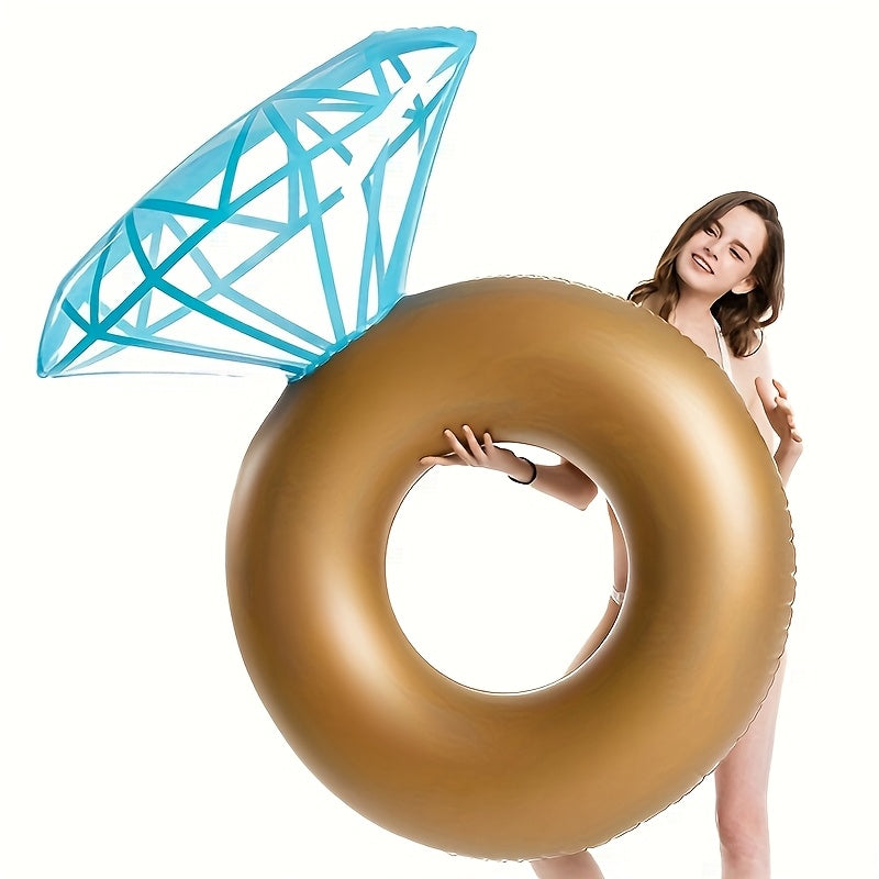Golden Sparkling Swim Ring for Pool & Beach Parties