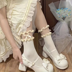 Mesh Bow Socks & Ruffle Stockings