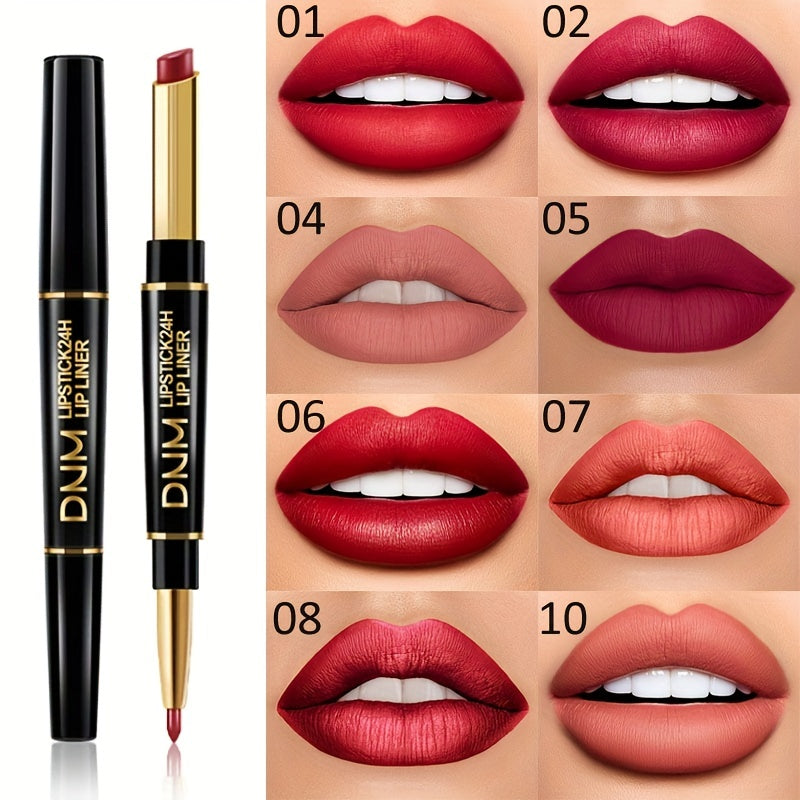 Dual-Ended Waterproof Lip Liner & Lipstick Duo