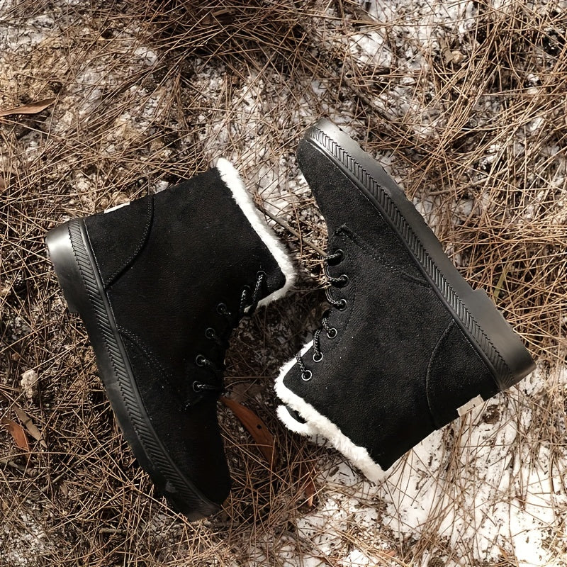 Women's Snow Boots Lace Up Platform Ankle Shoes Winter Warm & Comfortable
