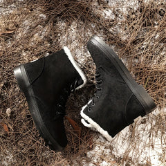 Women's Snow Boots Lace Up Platform Ankle Shoes Winter Warm & Comfortable