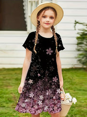 Shamrock Print Crew Neck Short Sleeve Dress