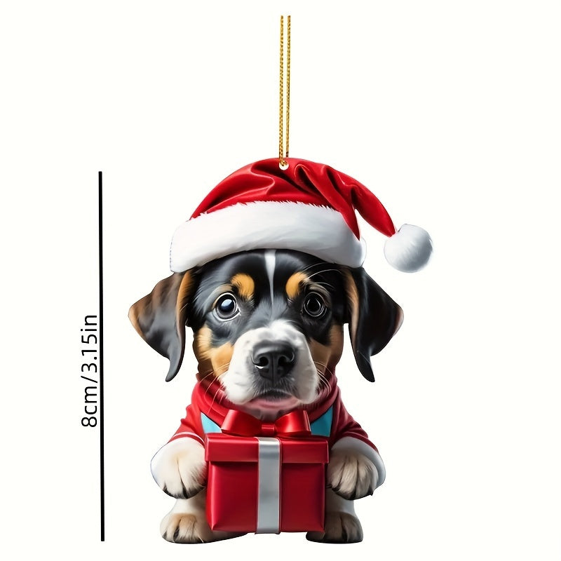 Cartoon Dog Car Rearview Mirror Pendant Christmas Tree Backpack Decoration