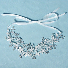 Flower Charm Rhinestone Headband Bridal Hair Styling Accessory