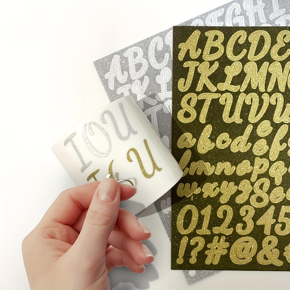 Glitter Fine Alphabet Number Stickers DIY Poster Graduation Hat